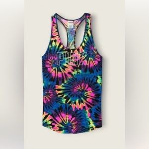 PINK Ultimate tie dye Racerback tank